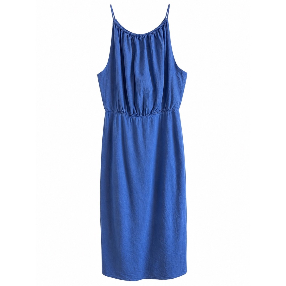 NWT Banana Republic Linen Blend Maxi Sundress Blue Size 16 MSRP $150 Lined